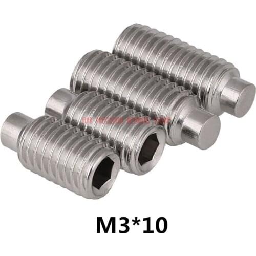 2021 Sale 100 Pieces M3*10 304 Stainless Din915 Srandard Convex Headless Socket Plug Set Screw Inner Hex Hexagon Hexagonal Head