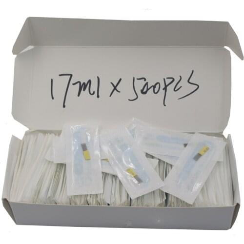 500pcs high quality yellow 17m1 eyebrow needle shaping tebori tattoo needles manual tattoo blades for fog eyebrow