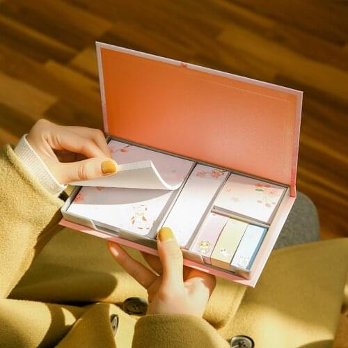 80 Sheets Kawaii Memo Pad Sticky Notes Paper Set Tearable Note Paper Office School Notepad Notebook Sticker Stationery