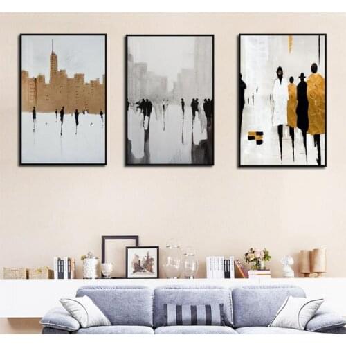 Nordic Abstract Black White Painting British Posters Prints Modern Canvas Wall Art Pictures For Living Room Home Decor