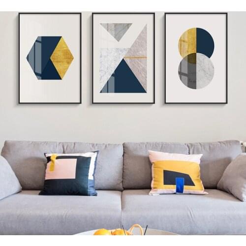 Abstract Geometry Blending Canvas Painting Posters and Prints Wall Pictures for Living Room Modern Decoration for Bedroom Aisle