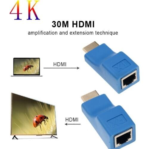 Signal Adapter HDMI-compatible Extender HDMI-compatible Extension Up To 30m Over CAT5e Cable RJ45 Ports Lan Network Dropshipping