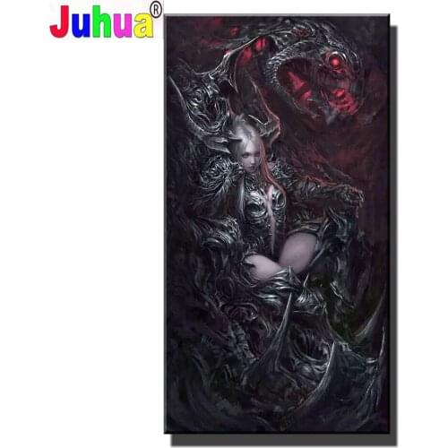 Evil Demon girl diamond painting,full,square,round diamond embroidery Dark gothic art Angel,Diamond mosaic diy handwork Large