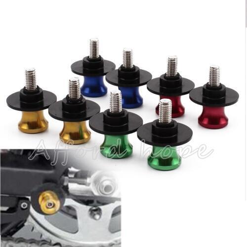 Anodized Swingarm Slider Spools Stand Screws 8mm Universal Fit for Honda Ducati Kawasaki Motorcycle Street Racing Road Bike