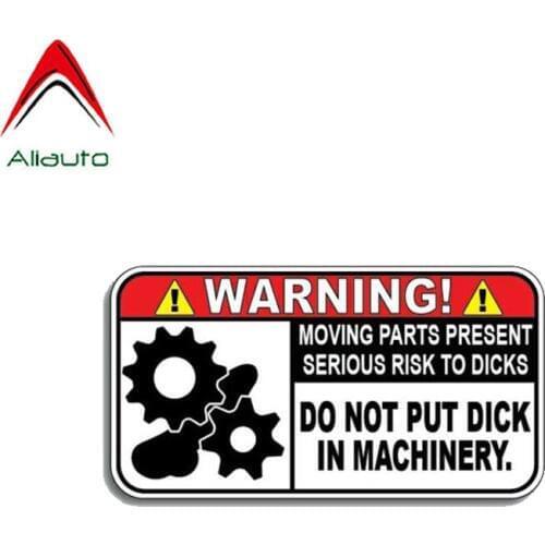 Aliauto Warning Car Sticker Do Not Put Dick In Machinery Decal Accessories PVC for Mazda Subaru Golf 4 Mini Cooper Kia,11cm*6cm