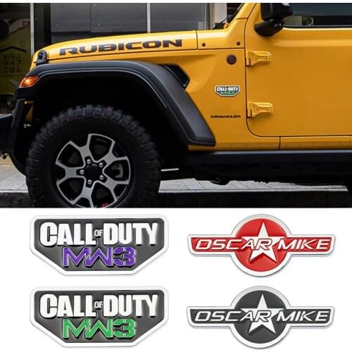 Car 3D Metal OSCARMIKE Call of Duty MW3 Stickers and Decals For For Jeep TJ JK JL XJ Wrangler Grand Cherokee Patriot Compass