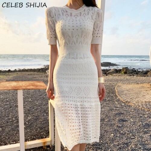 CELEB SHIJIA Summer Knitted Dresses