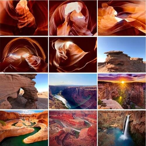 DIY 5D Diamond Painting Full Round Square Resin Mosaic Diamond Embroidery Cross Stitch Kits Wall Art Decor Beautiful Valley