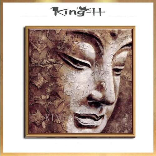 Skilled Artist Hand-painted High Quality Beautiful Buddha Portrait Oil Painting on Canvas Beautiful Buddha Head Oil Painting