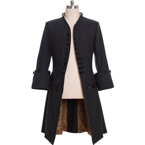 Cosplaydiy 18th Century British Mens Cosplay Costume French England Prince Military Jacket Victorian Rococo Coat Costume