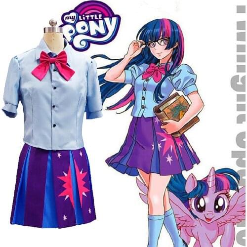 Twilight Sparkle Costume Human Dress Cosplay Costume Adult Pink Suit Halloween Carnival Cosplay Costumes For Women Girls uniform