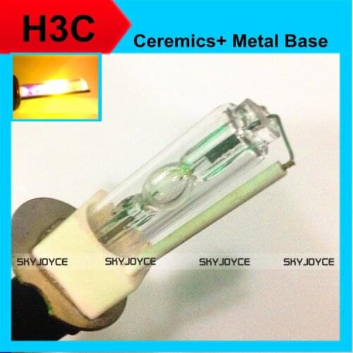 2Xhid xenonbulb H3C ceramics xenonhid bulb H3C 30000K-3000K gold yellow 12V 35W H3C metal holder base white xenonlamp H3C hid