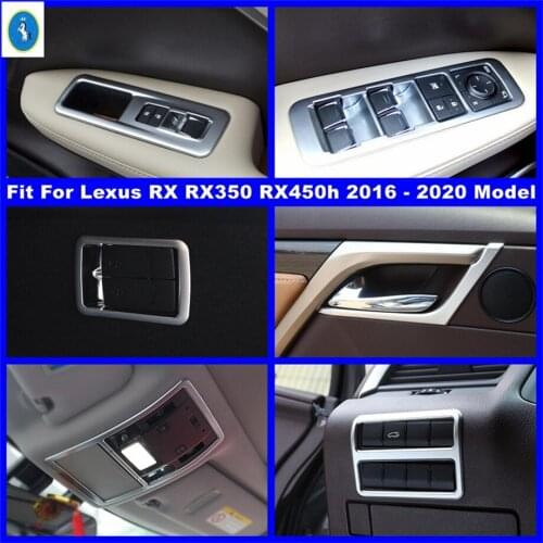 Matte Interior Refit Kit Lift Button / Head / Reading Lamps / Trunk Box Button Cover Trim For Lexus RX RX350 RX450h 2016 - 2020