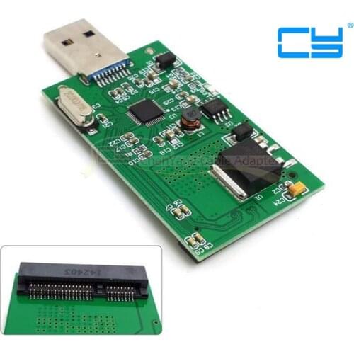 Mini PCI-E SSD mSATA para USB 3.0 Externo Adaptador Conveter PCBA Cartao sem Caso atacado