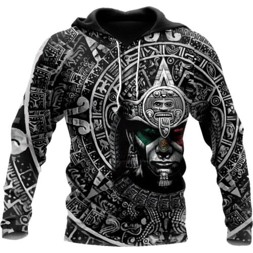 Fashionable Aztec Warrior Totem Sweatshirt 3D print Unisex casual Zip Hoodie casual Street hip hop Hoodie