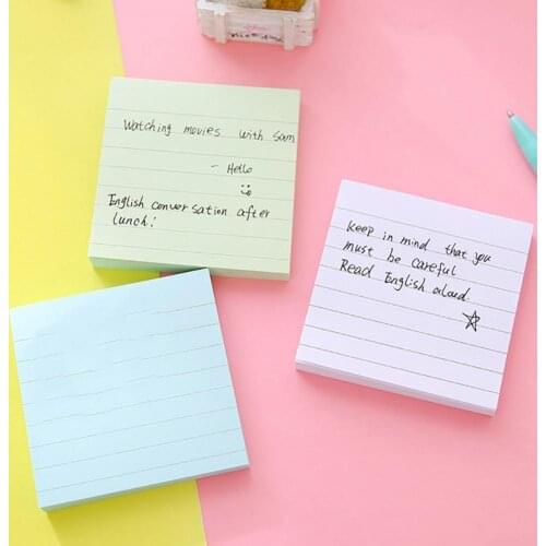 Macaron sticky note set Simple striped paper memo pad Removable post Book marker it School stickers Office supply