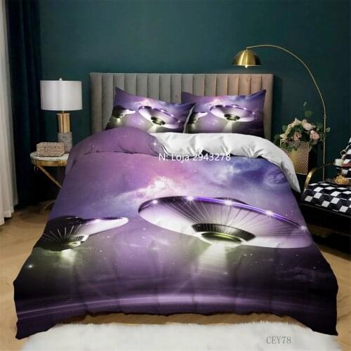 Spaceship Series Three Piece SET 3D Digital Printed Bedding Set Duvet Cover Pillowcase Teen Bedroom Decoration Home Textile
