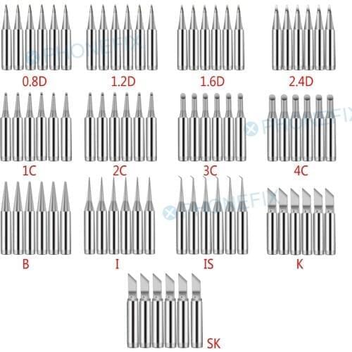 4pcs 5pcs Pure Copper 900M-T Soldering Iron Tip Lead-free Solder Tips Welding Head BGA Soldering Repair solder gun tip