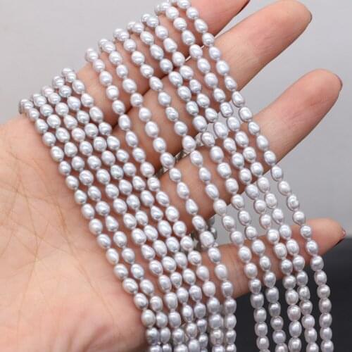 Natural Freshwater Grey Pearl Irregular Loose Flat Beads 3-4 MM For Jewelry Making DIY Necklace Bracelet Earrings Accessory