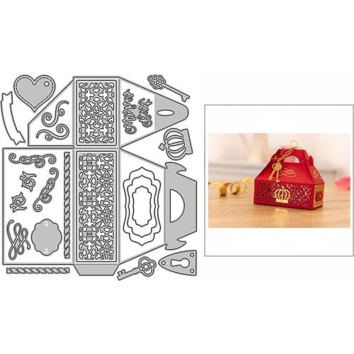 New Christmas Crown Box Key Craft Embossing Mold 2021 Metal Cutting Dies for DIY Decor Scrapbooking Album Card Making No Stamps