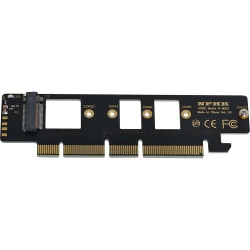 PCI-E 3.0 16x 4x to NGFF M.2 M-key NVME AHCI SSD Adapter for 110mm 80mm SSD