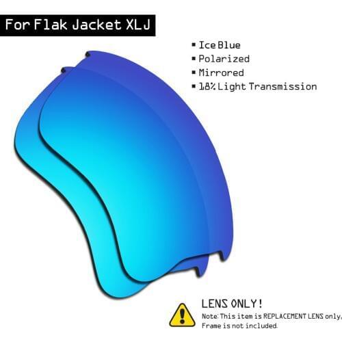 SmartVLT Polarized Sunglasses Replacement Lenses for Oakley Flak Jacket XLJ - Ice Blue