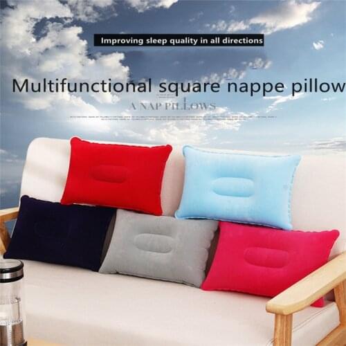 Portable Ultralight Inflatable PVC Nylon Air Pillow Sleep Cushion Travel Bedroom Hiking Beach Car Plane Head Rest Support
