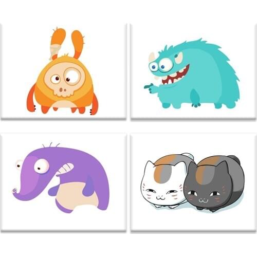 GATYZTORY Frame Painting By Numbers Kits For Kids Beginner Cat Rabbit Dinosaur Paints Diy HandPainted Drawing Kits Bedroom Decor