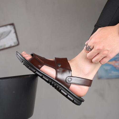 Plus Size 47 Mens Sandals Genuine Leather Sandal Men Beach Sandals Summer Shoes for Men Sandalias Romanas Casual Shoe Man