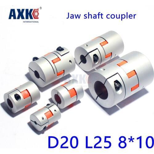 Rolamentos Ball Bearing Axk 4pcs 8mm To 10mm Jaw Spider Coupler Stepper Motor Shaft Coupling 8mmx10mm Diameter 20mm Length25mm