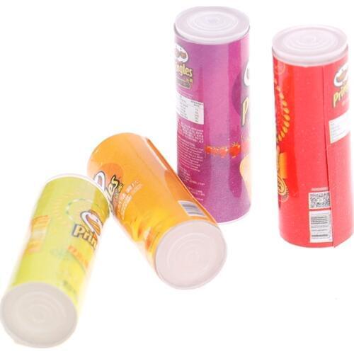 Cute 4 Bottles Mini Simulation Potat Chips Dollhouse Miniature Kitchen Food for Blyth, Barbi, Licca, Azone 1/6 Doll Toy
