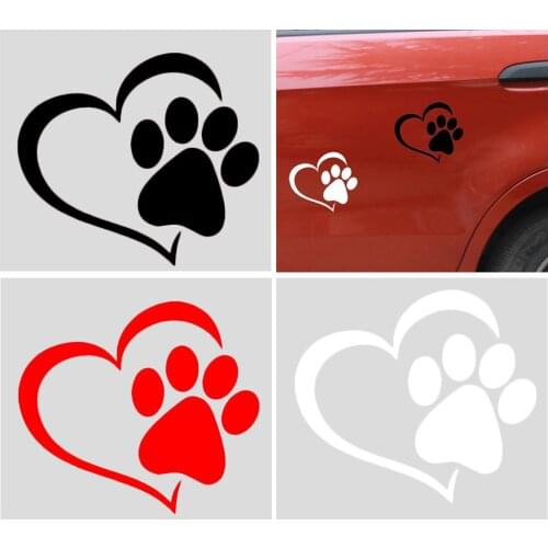 Reflective Car Sticker Dog Heart Paw Full Computer Drawn, Smooth Lines Bright Color And Clear Pattern. Waterproof Sunscreen