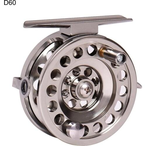 D50/D60 Fishing Reel Ultralight CNC Aluminum 1:1 2 Bearings Ice Fly Fishing Reel Right Hand