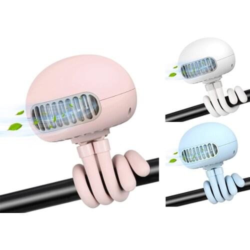 Stroller Fan Portable Bladeless Fan Mini Handheld Fan With Flexible Tripod Clip On Stroller Fan Rechargeable Battery