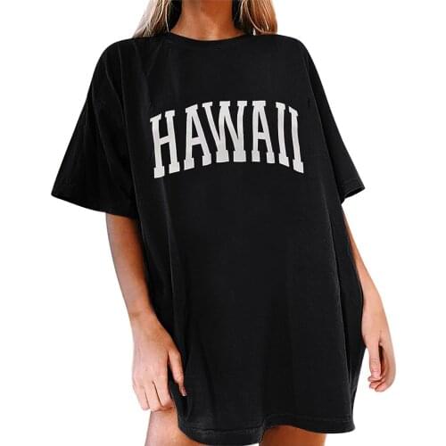 Women Korean Style T-shirt Summer Oversized Letter Printed Graphic Tee Harajuku Short Sleeve Tshirts Street Comfy Crew Neck Tops