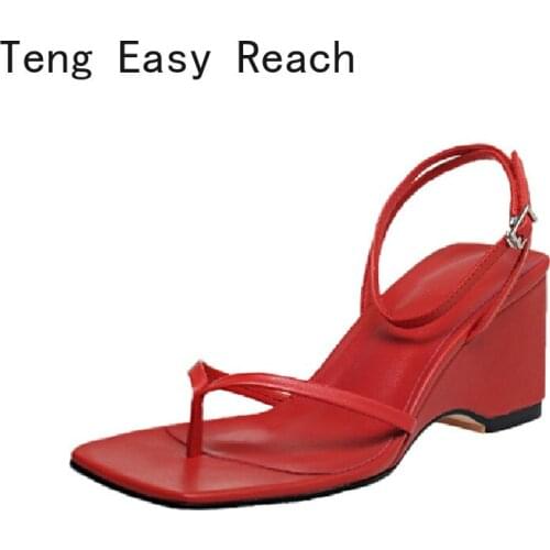 Women Summer Ankle Strap Sandals Ladies Slope heel Party Dress Shoes Female Fashion Sexy Sandal Woman Square Toe Sandals 2021
