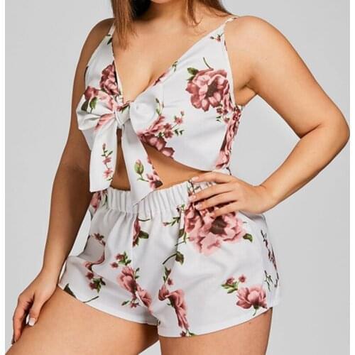 WomenS Shorts Exposed Umbilical Strap Printing Hollow V-neck Summer Casual High Street Simple Fashion Sexy All-Match Loose