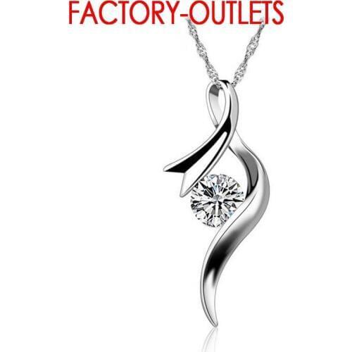 925 Sterling Silver Bridal Pendant Necklace For Decoration Fashion Jewelry Round CZ Crystal Women Girls Party Engagement