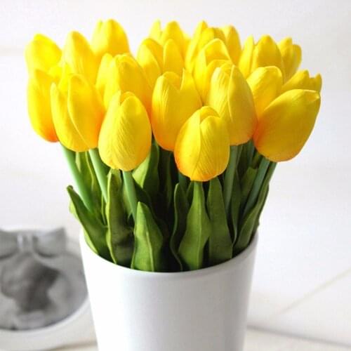 1Pcs Tulip Artificial Flowers Real touch artificiales para decora Bouquet Flowers For Home Gift Wedding Decorative Flowers