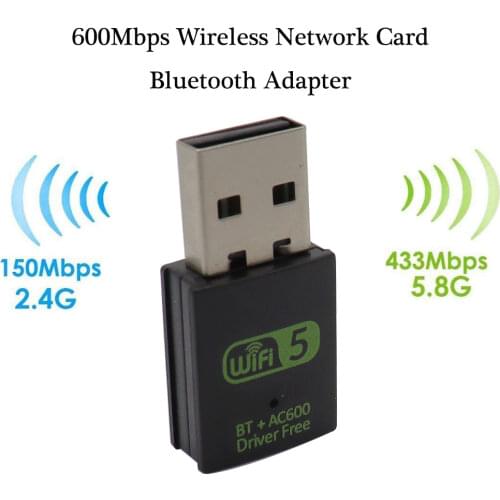 2.4/5.8Ghz Wireless External Receiver RTL8821CU WiFi 600Mbps USB WiFi Bluetooth Adapter Dual Band Dongle for PC/Laptop/Desktop