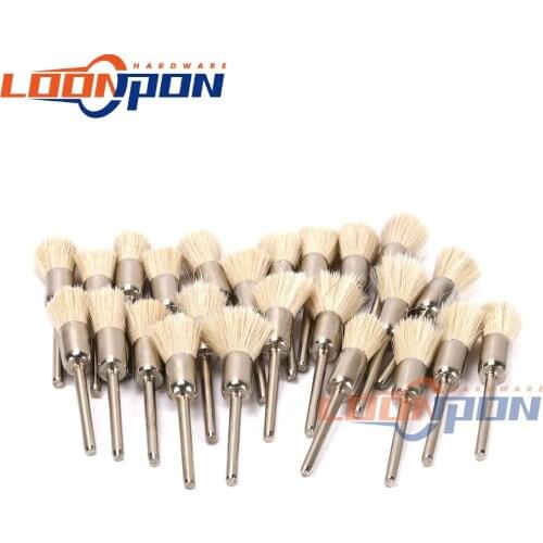 5/6mm Mini Abrasive Nylon Pen-shape Brush 3mm Shank Cleaning For Jewelry 100pcs