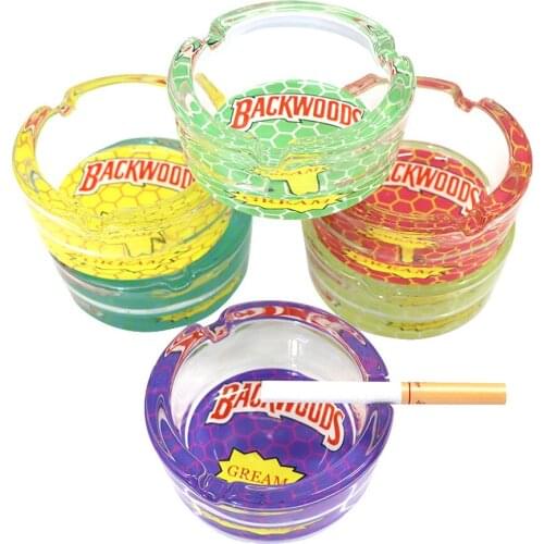 Smoking accessories glass ashtray diameter 66mm round ashtray portable and easy to clean