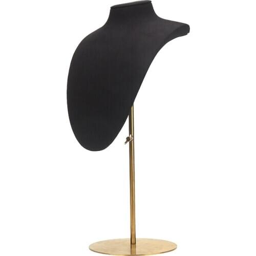 Black Microfiber Portrait Pendent Display Stand Bracket Removed 3 Color Available For Female Mannequin Pearl Necklace Portable