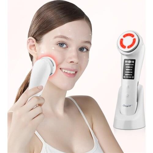 CkeyiN 5 in 1 EMS Facial Massager Photon Skin Rejuvenation Face Cleaning Hot&Cold Lifting EMS Facial Eye Massage Wrinkle Removal