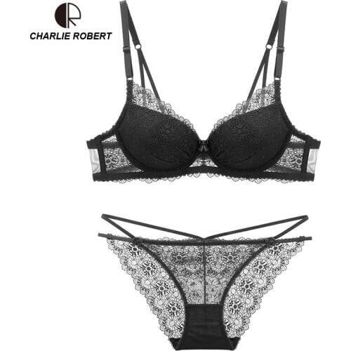 CR Fashion Lace Bra Set Deep V Bra Sexy Push Up Bra Sets Suit for Women Strap Underwear Sexy Lingerie WI510 Free Shipping