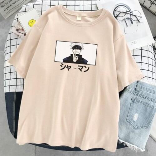Japan Anime Tshirt Women Harajuku Style Tees Summer Casual T Shirt Satoru Gojo Shaman Printing Breathable Loose Womens T-Shirts