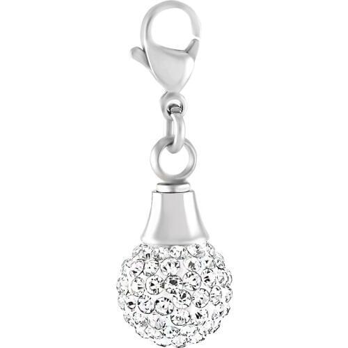 IJA007 Wholesale 316l Stainless Steel Charm Crystal Ball Cremation Jewelry Accessories