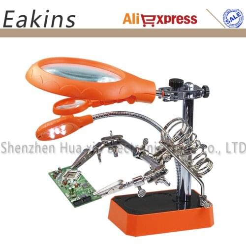 Repair Tools Led Light Desk Magnifier Lamp 2.5X 7.5X 10X Magnifier Glass With Led Light Adjustable Clamp For Suitable Angle