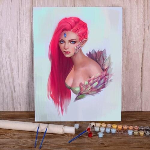 Cartoon Girl Woman Paint By Numbers Complete Kit Oil Paints 50*70 Picture By Numbers Photo Paintings For Kids Wholesale