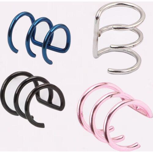 EAR CUFF Helix Cartilage Ear Ring Fake Clip On Cuff Wrap Upper Closure Ring body jewelry piercing